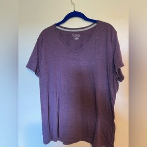 Time and Tru Purple Short Sleeve Relaxed T-Shirt